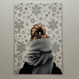 Winter theme girl in scarf dashboard insert for A7 pocket size agenda